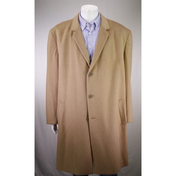 Joseph Abboud Classic Fit Camel Brown Wool Overcoat Coat Men's Big 54L - Picture 1 of 10